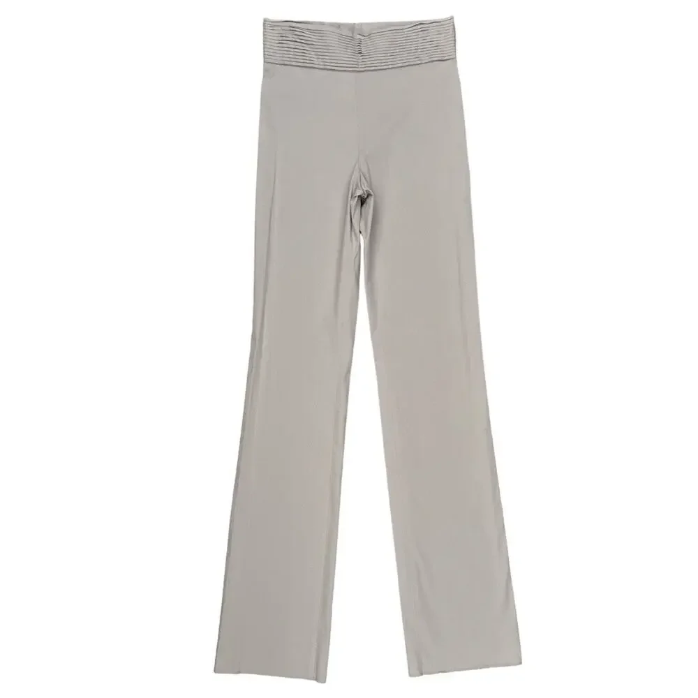 Valentino Roma Spa Pants Womens Size 2 Italy Size 38/2 Raw Hem Cream Gray Taupe - Picture 2 of 16